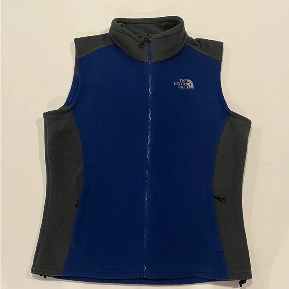 The North Face Blue and Gray Fleece Vest woman’s XL - Picture 1 of 5